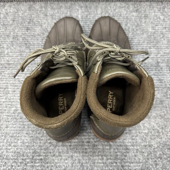 Sperry Avenue Duck Boots Mens 10.5 Green Brown Waterproof 3M Thinsulate STS23426 - Picture 6 of 11